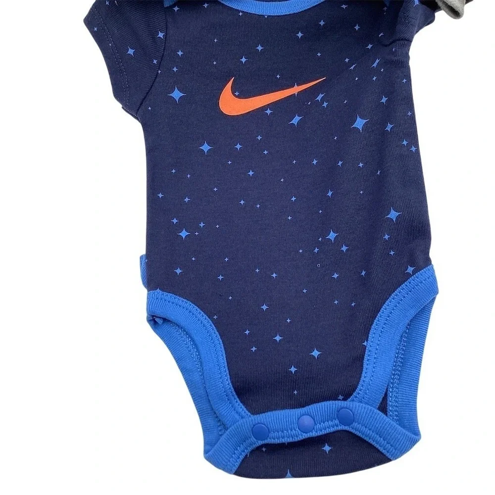 Nike Baby Bodysuits‎ 3-Pack Unisex 3M Midnight Navy Gray Just Do It Swoosh